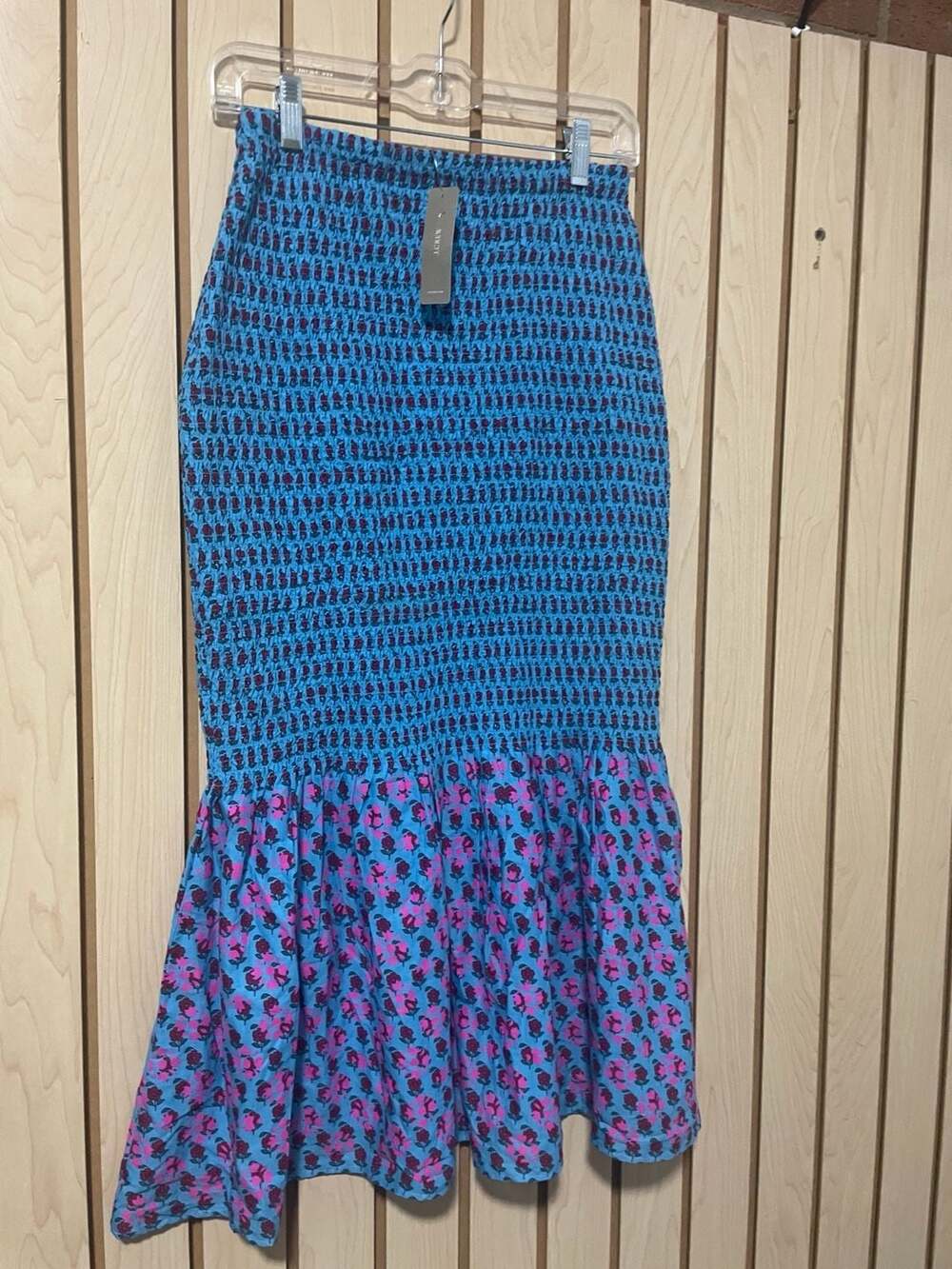 J.Crew Floral Smocked Midi Skirt Size 2